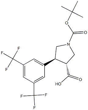 Boc-(+/-)-trans-4-(3,5-bis(trifluoroMethyl)-phenyl)-pyrrolidine-3-carboxylic acid Structure