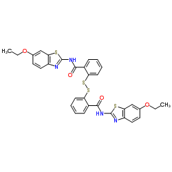 2,2'-Disulfanediylbis[N-(6-ethoxy-1,3-benzothiazol-2-yl)benzamide]结构式