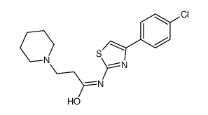 N-[4-(4-chlorophenyl)-1,3-thiazol-2-yl]-3-piperidin-1-ylpropanamide结构式