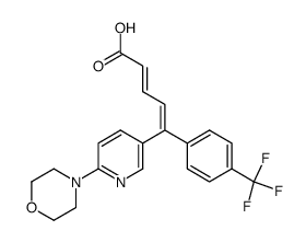 (2E,4Z)-5-[6-(Morpholin-4-yl)pyridin-3-yl]-5-[4-(trifluoromethyl)phenyl]-2,4-pentadienoic acid结构式