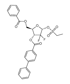 2-deoxy-2,2-difluoro-α-D-arabinofuranose-5-benzoate-3-(4-phenyl)benzoate-1-ethanesulphonate Structure