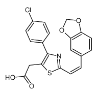 2-[2-[(E)-2-(1,3-benzodioxol-5-yl)ethenyl]-4-(4-chlorophenyl)-1,3-thiazol-5-yl]acetic acid结构式