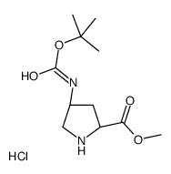 METHYL (2R,4S)-4-BOC-AMINOPYRROLIDINE-2-CARBOXYLATE HYDROCHLORIDE structure