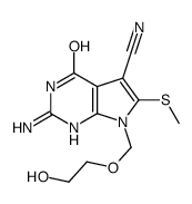 2-amino-7-(2-hydroxyethoxymethyl)-6-methylsulfanyl-4-oxo-1H-pyrrolo[2,3-d]pyrimidine-5-carbonitrile Structure