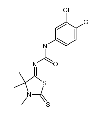 1-(3,4-dichlorophenyl)-3-(3,4,4-trimethyl-2-thioxothiazolidin-5-ylidene)urea结构式