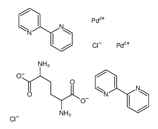 2,2'-bipyridine-alpha, alpha'-diaminoadipic acid palladium(II) Structure
