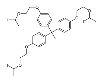 1-[1,1-bis[4-[2-(1-iodoethoxy)ethoxy]phenyl]ethyl]-4-[2-(1-iodoethoxy)ethoxy]benzene Structure