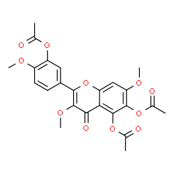 5,6-Bis(acetyloxy)-2-[3-(acetyloxy)-4-methoxyphenyl]-3,7-dimethoxy-4H-1-benzopyran-4-one structure