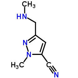 1-Methyl-3-[(methylamino)methyl]-1H-pyrazole-5-carbonitrile Structure