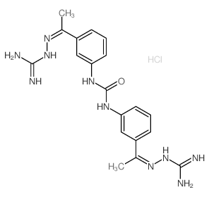 Hydrazinecarboximidamide,2,2'-[carbonylbis(imino-3,1-phenyleneethylidyne)]bis-, hydrochloride (1:2) Structure