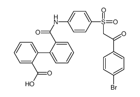 2-[2-[[4-[2-(4-bromophenyl)-2-oxoethyl]sulfonylphenyl]carbamoyl]phenyl]benzoic acid Structure