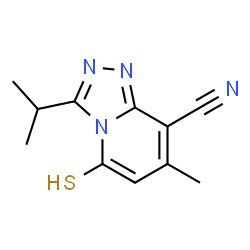 1,2,4-Triazolo[4,3-a]pyridine-8-carbonitrile,5-mercapto-7-methyl-3-(1-methylethyl)- Structure