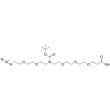 N-(Azido-PEG2)-N-Boc-PEG3-acid结构式