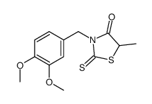 3-(3,4-Dimethoxybenzyl)-5-methyl-2-thioxo-1,3-thiazolidin-4-one结构式