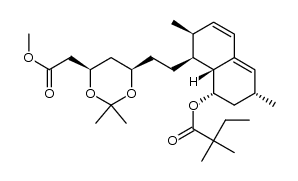 2,2-dimethyl-6(R)-(2-(8(S)-(2,2-dimethylbutyryloxy)-2(S),6(R)-dimethyl-1,2,6,7,8,8a(R)-hexahydronaphthyl-1(S))ethyl)-4(R)-(methyloxycarbonyl)methyl-1,3-dioxane Structure