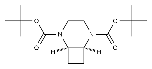 ditert-butyl cis-2,5-diazabicyclo[4.2.0]octane-2,5-dicarboxylate结构式