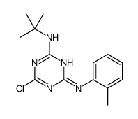 6-Chloro-N-(2-methylphenyl)-N'-(2-methyl-2-propanyl)-1,3,5-triazi ne-2,4-diamine结构式