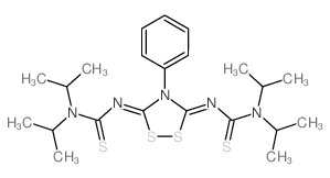 Thiourea, N,N''-(4-phenyl-1,2,4-dithiazolidine-3,5-diylidene)bis[N',N'-bis(1-methylethyl)- (en) Structure