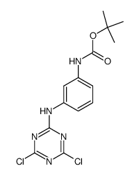 2-([3-tert-butoxycarbonylaminophenyl]amino)-4,6-dichloro[1,3,5]triazine Structure