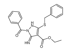 2-benzoyl-5-benzylsulfanyl-3-imino-2,3-dihydro-1H-pyrazole-4-carboxylic acid ethyl ester Structure