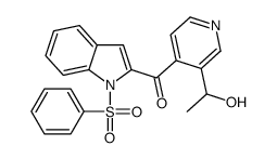 [1-(benzenesulfonyl)indol-2-yl]-[3-(1-hydroxyethyl)pyridin-4-yl]methanone Structure