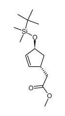 methyl 2-((1R,4S)-4-((tert-butyldimethylsilyl)oxy)cyclopent-2-en-1-yl)acetate结构式