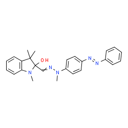 2-hydroxy-1,3,3-trimethylindoline-2-carbaldehyde methyl[4-(phenylazo)phenyl]hydrazone structure