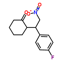 (2S)-2-[(1R)-1-(4-fluorophenyl)-2-nitroethyl]cyclohexan-1-one结构式