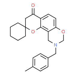 9-(4-Methylbenzyl)-9,10-dihydro-8H-spiro[chromeno[8,7-e][1,3]oxazine-2,1'-cyclohexan]-4(3H)-one结构式