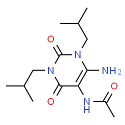 Acetamide,N-[6-amino-1,2,3,4-tetrahydro-1,3-bis(2-methylpropyl)-2,4-dioxo-5-pyrimidinyl]- structure