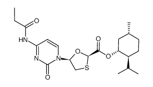 (2R,5S)-5-(N-4-propionylcytosin-1-yl)-1,3-oxathiolane-2R-carboxylic acid (1'R,2'S,5'R)-menthyl ester结构式