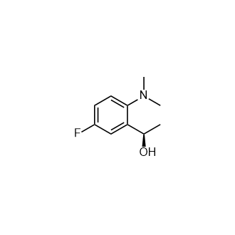 (R)-1-(2-(二甲氨基)-5-氟苯基)乙烷-1-醇结构式