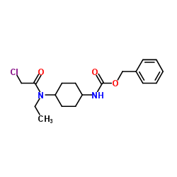 Benzyl {4-[(chloroacetyl)(ethyl)amino]cyclohexyl}carbamate结构式