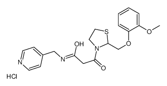 3-Thiazolidinepropanamide, 2-((2-methoxyphenoxy)methyl)-beta-oxo-N-(4- pyridinylmethyl)-, hydrochloride, hydrate (1:1:1) structure