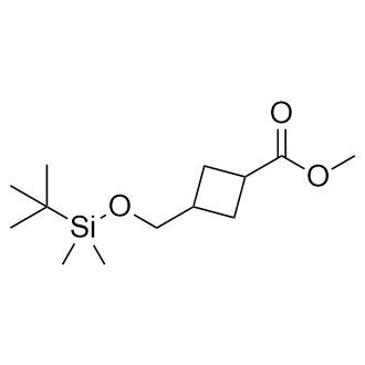 Methyl 3-(((tert-butyldimethylsilyl)oxy)methyl)cyclobutane-1-carboxylate structure