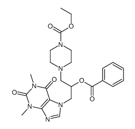 1-Piperazinecarboxylic acid, 4-(2-benzoyloxy-3-(1,3-dimethyl-7-xanthin yl)propyl)-, ethylester结构式