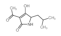 2H-Pyrrol-2-one,3-acetyl-1,5-dihydro-4-hydroxy-5-(2-methylpropyl)-结构式