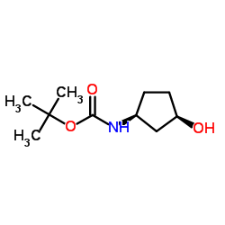 ((1R,3S)-3-羟基环戊基)氨基甲酸叔丁酯结构式