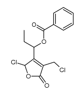 2-chloro-4-chloromethyl-5-oxo-3-(1-phenylcarbonyloxypropyl)-2,5-dihydrofuran结构式