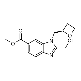 Methyl (R)-2-(chloromethyl)-1-(oxetan-2-ylmethyl)-1H-benzo[d]imidazole-6-carboxylate Structure