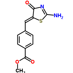 Methyl 4-[(Z)-(2-amino-4-oxo-1,3-thiazol-5(4H)-ylidene)methyl]benzoate structure