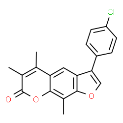 3-(4-chlorophenyl)-5,6,9-trimethylfuro[3,2-g]chromen-7-one structure