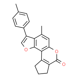 4-methyl-3-(p-tolyl)-9,10-dihydrocyclopenta[c]furo[2,3-f]chromen-7(8H)-one Structure