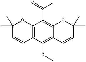 1-(5-Methoxy-2,2,8,8-tetramethyl-2H,8H-benzo[1,2-b:5,4-b']dipyran-10-yl)ethanone结构式