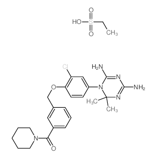 [3-[[2-chloro-4-(4,6-diamino-2,2-dimethyl-1,3,5-triazin-1-yl)phenoxy]methyl]phenyl]-(1-piperidyl)methanone; ethanesulfonic acid picture