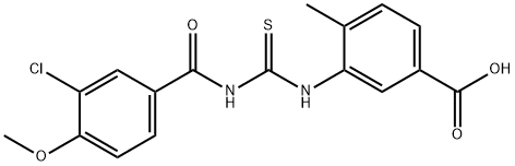 3-[[[(3-chloro-4-methoxybenzoyl)amino]thioxomethyl]amino]-4-methyl-benzoic acid结构式