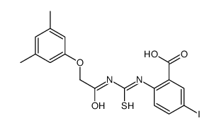 2-[[[[(3,5-DIMETHYLPHENOXY)ACETYL]AMINO]THIOXOMETHYL]AMINO]-5-IODO-BENZOIC ACID结构式