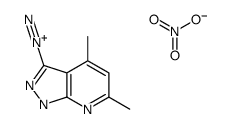 4,6-dimethyl-1H-pyrazolo[3,4-b]pyridine-3-diazonium,nitrate Structure