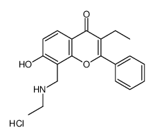 ethyl-[(3-ethyl-7-hydroxy-4-oxo-2-phenylchromen-8-yl)methyl]azanium,chloride Structure