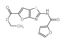 ethyl 3-(furan-2-carbonylamino)-8-oxa-4-thia-2-azabicyclo[3.3.0]octa-2,6,9-triene-7-carboxylate Structure